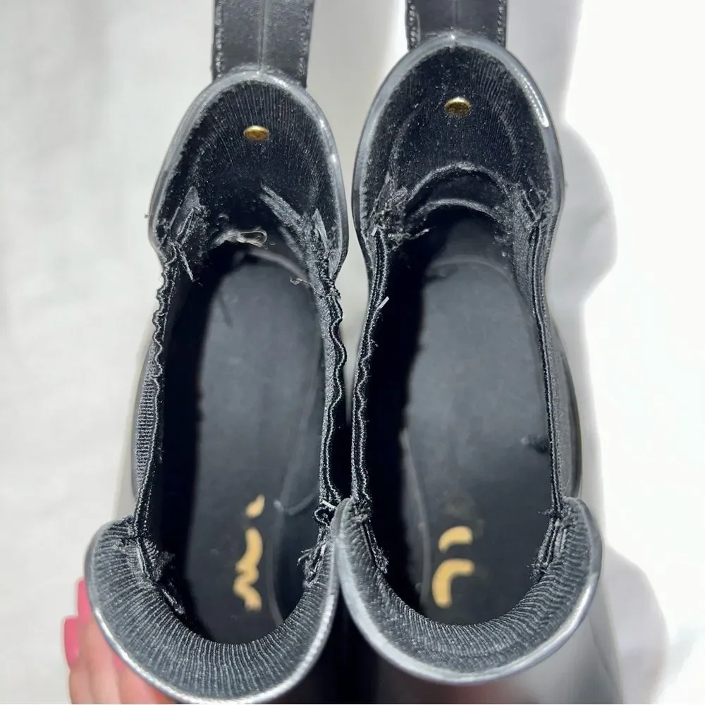 SAM EDELMAN Tinsley Matte Chelsea Rain Booties Boots Black Size 8